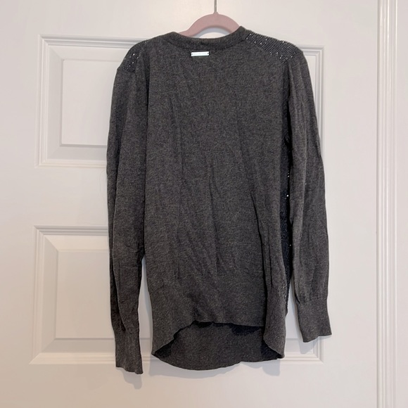 Michael Kors Gray Sequin Tie Neck Sweater - Picture 6 of 7